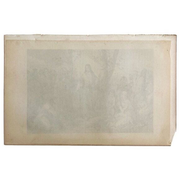 Christ Lilies Of The Field Steel Engraving 1871 Victorian Bible Religious DWY5B - Picture 3 of 3